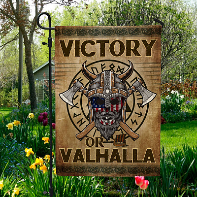 Viking Victory Or Valhalla Garden Flag - Until Valhalla House Flag - Norsemen Flag