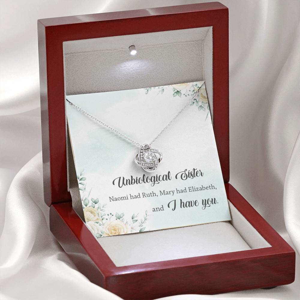 Unbiological Sister Naomi Had Ruth Mary Had Elizabeth And I Have You Love Knot Necklace - Unbiological Sister Gifts Unbiological Sister Naomi Had Ruth Mary Had Elizabeth And I Have You Love Knot Necklace - Unbiological Sister Gifts