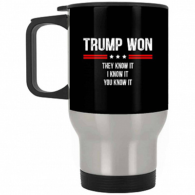 14 oz. Silver Travel Mug