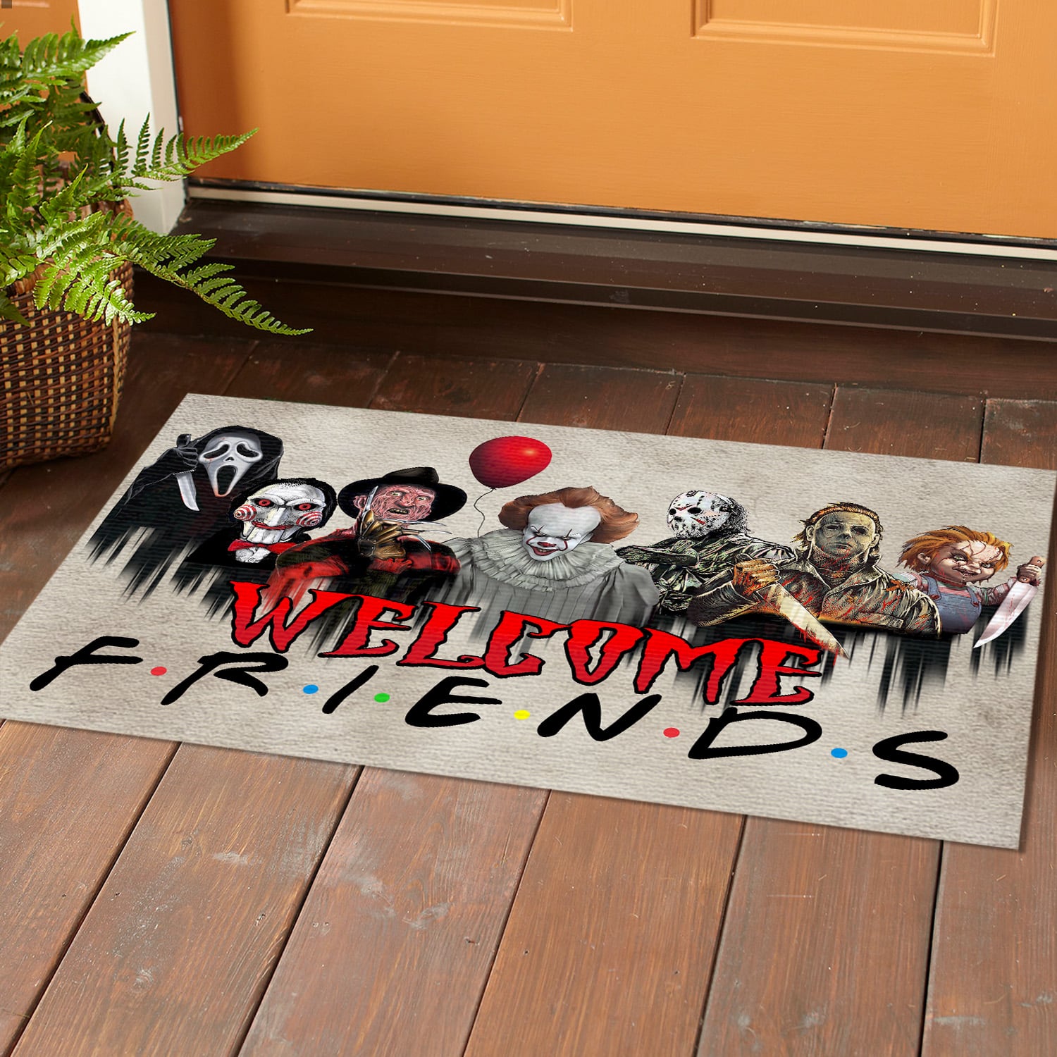 5LV. Welcome Friends Halloween(7) Doormat Mockup 1