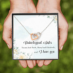 Unbiological Sister Naomi Had Ruth Mary Had Elizabeth And I Have You Interlocking Hearts Pendant Necklace