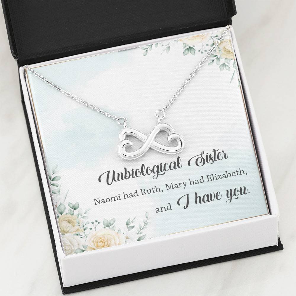 Unbiological Sister Naomi Had Ruth Mary Had Elizabeth And I Have You Infinity Heart Pendant Necklace Unbiological Sister Naomi Had Ruth Mary Had Elizabeth And I Have You Infinity Heart Pendant Necklace