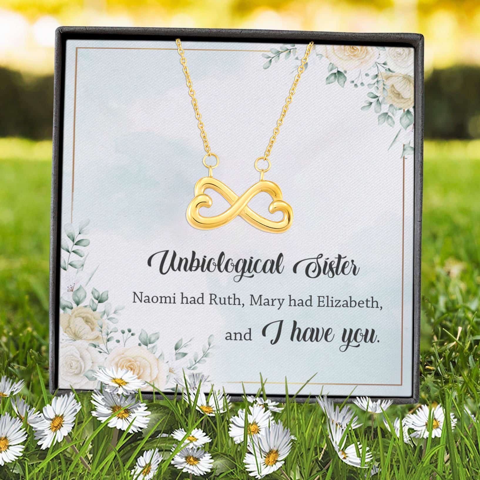 4VT. Unbiological Sister Naomi Had Ruth Infinity Heart Necklace (Gold) 7