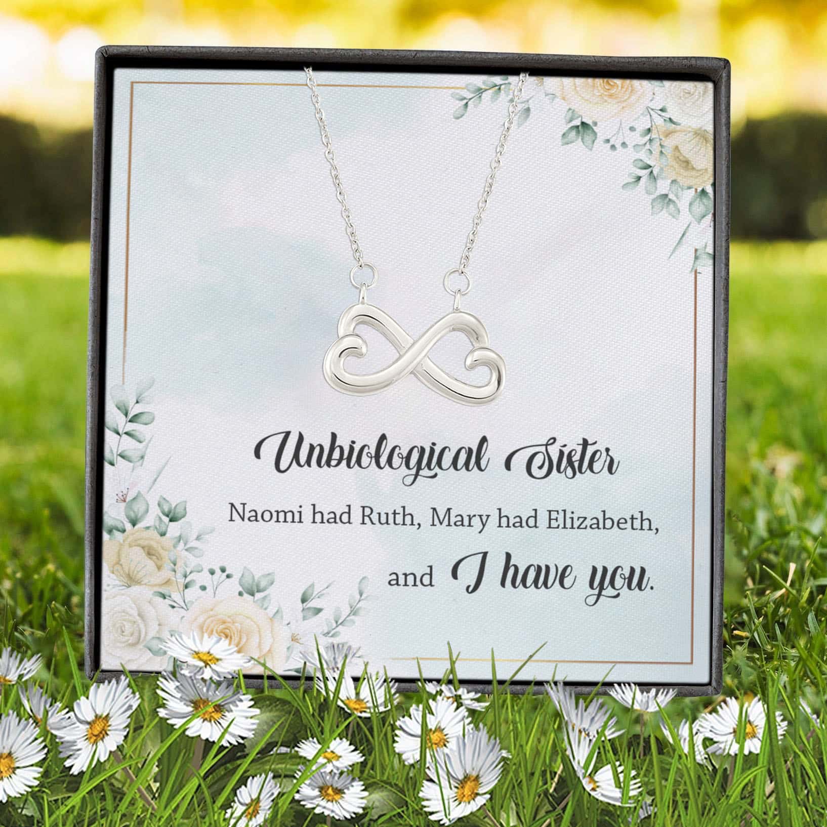 4VT. Unbiological Sister Naomi Had Ruth Infinity Heart Necklace (Silver) 7