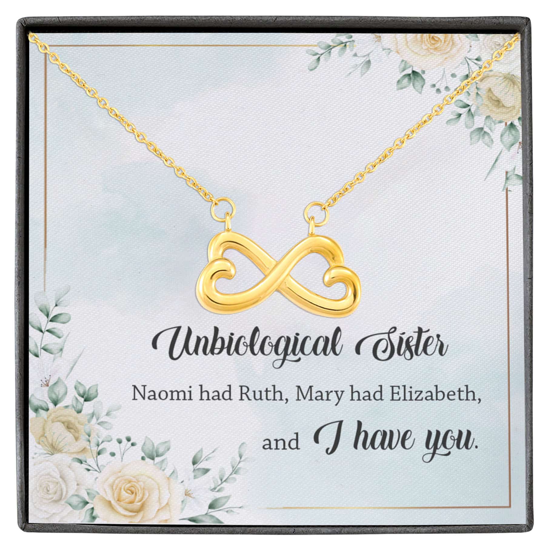 4VT. Unbiological Sister Naomi Had Ruth Infinity Heart Necklace White (Gold)