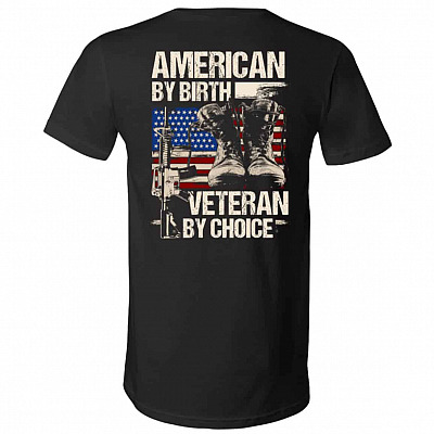 veteran, Black, V-Neck T-Shirt