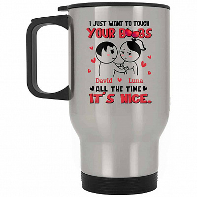 14 oz. Silver Travel Mug