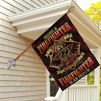 Alternative view of Being a Firefighter Is a Choice Being a Retired Firefighter Is an Honor Garden Flag - House Flag - Wall Flag