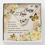 Sorry For Your Loss Those We Love Don't Go Away They Walk Beside Us Interlocking Hearts Pendant Necklace - Interlocking Hearts Necklace