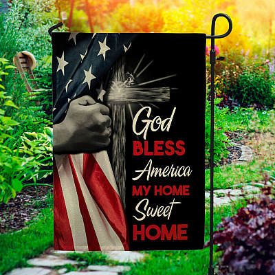 God Bless America My Home Sweet Home Outdoor House Flag - Home Garden Flag