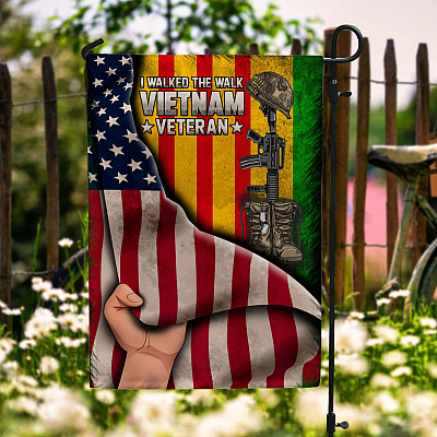 I Walked The Walk Vietnam Veteran Outdoor Decorative Garden Flag - House Flag