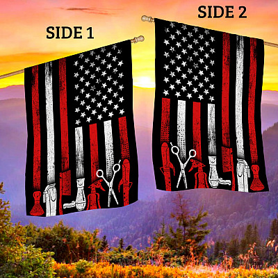 Alternative view of Barber American Decorative Garden Flag - House Flag