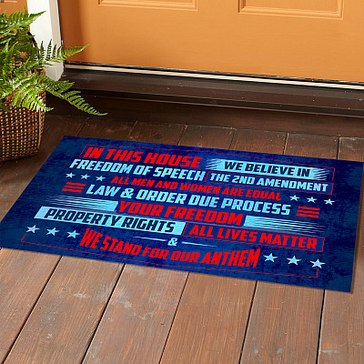 Alternative view of In This House We Believe in Freedom of Speech the 2nd Amendment Doormat - Outdoor Indoor Doormat