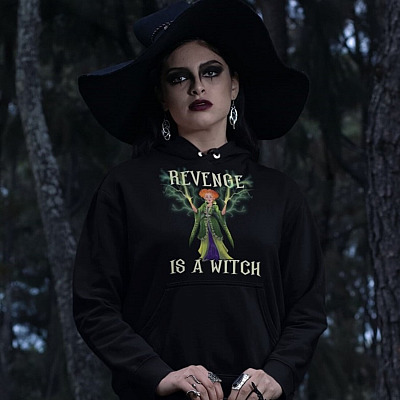 Alternative view of Hocus Pocus Revenge Is a Witch Halloween Hoodie - Long Sleeve - Sanderson Sister Sweatshirt