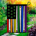 Weed Leaf USA Decorative Garden Flag - House Flag - Weed American Flag