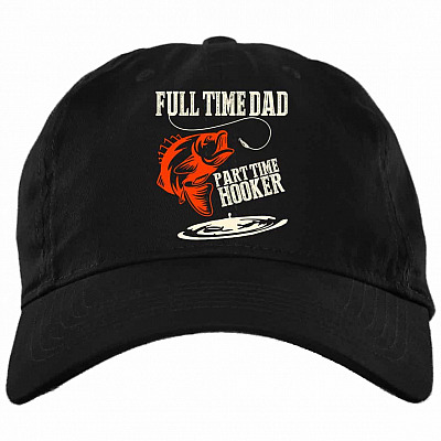 17TR. Fishing Hooker father2, Black, Twill Unstructured Dad Cap