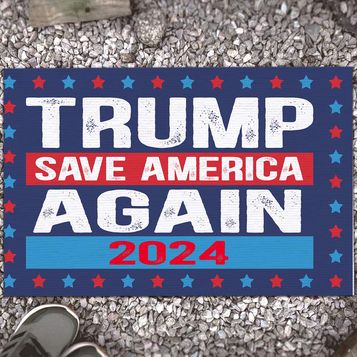 10VT. Trump Save America Again Doormat mockup 13