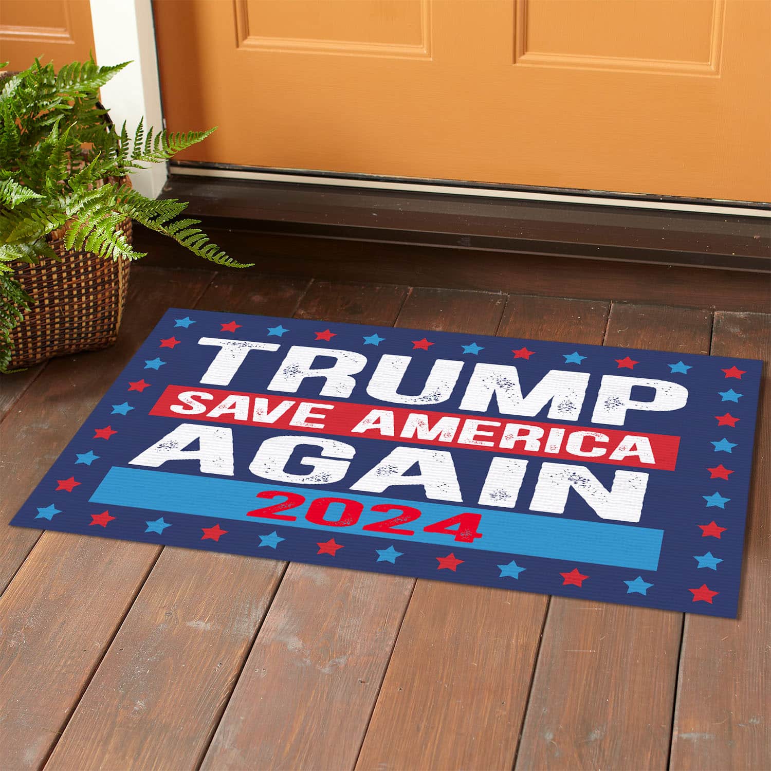 10VT. Trump Save America Again Doormat mockup 1