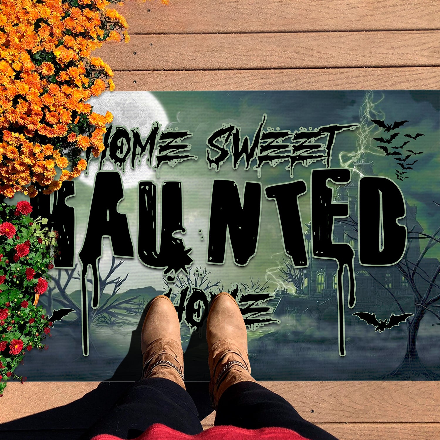 4LV. Home Sweet Haunted (5) Doormat mockup 7