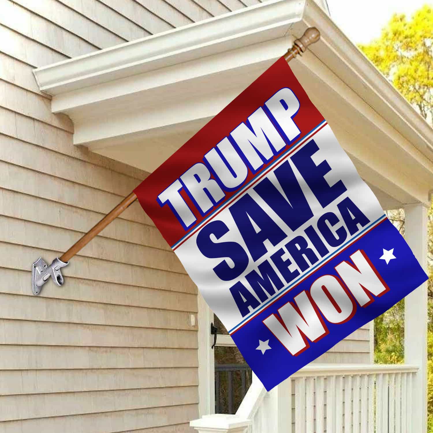8UT. Trump Save US (5) House Flag Mockup 2