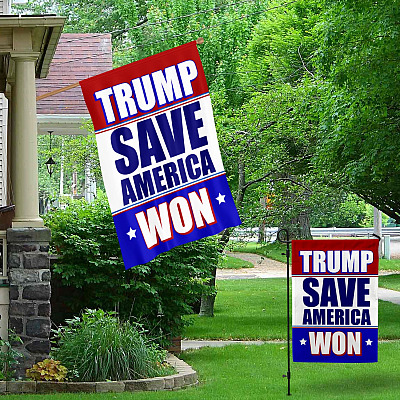 Alternative view of Trump Save America Won Outdoor Garden Flag - House Flag - Wall Flag - Support Trump Garden Flag