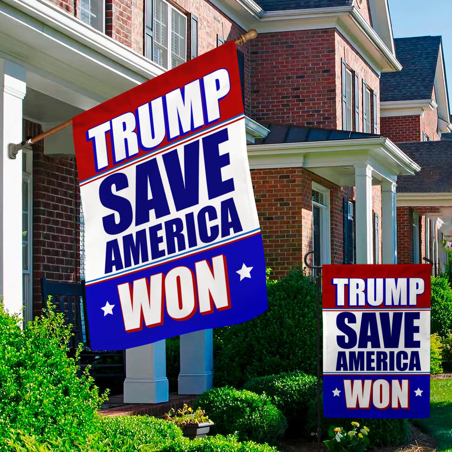 8UT. Trump Save US (5) Garden & House Mockup 2