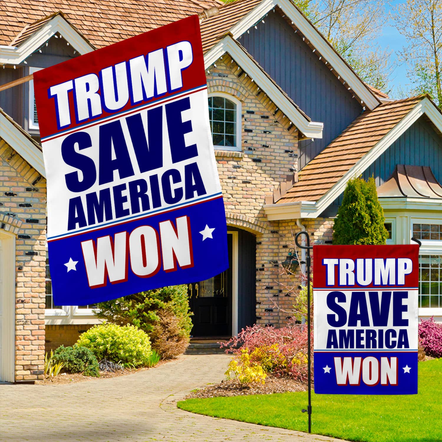 8UT. Trump Save US (5) Garden & House Mockup 3