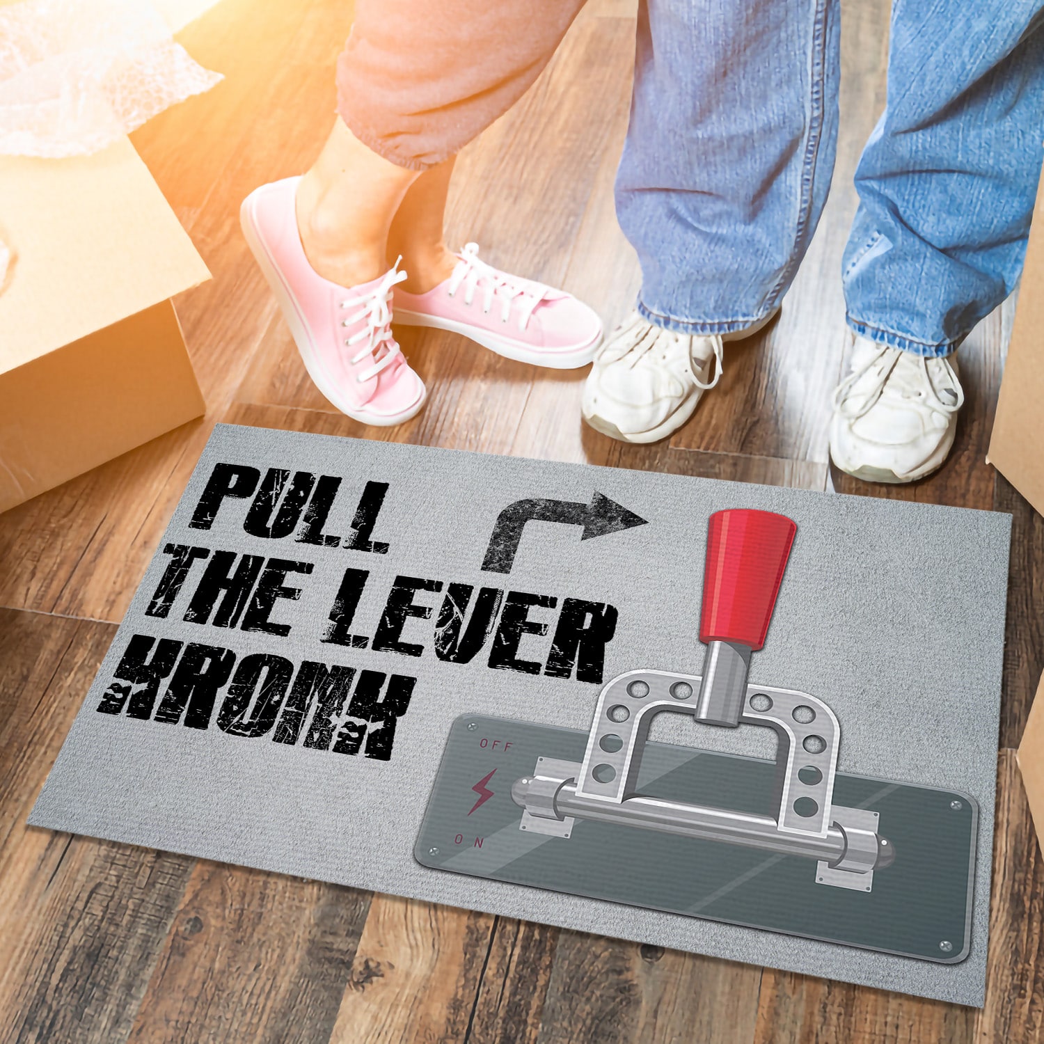 4MH. Pull The Lever Doormat mockup 6