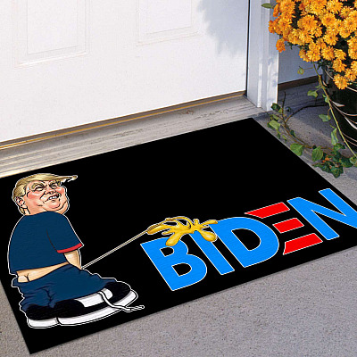 Alternative view of Trump Peeing On Biden Doormat - Anti Biden Indoor Outdoor Doormat - Funny Trump Doormat