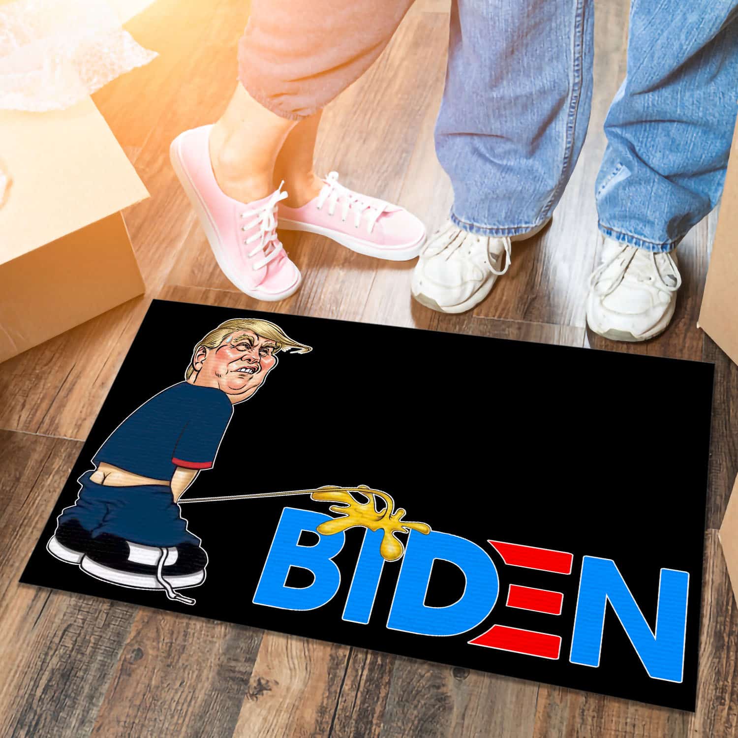 33 HG uu tien. Trump Peeing Doormat mockup 6