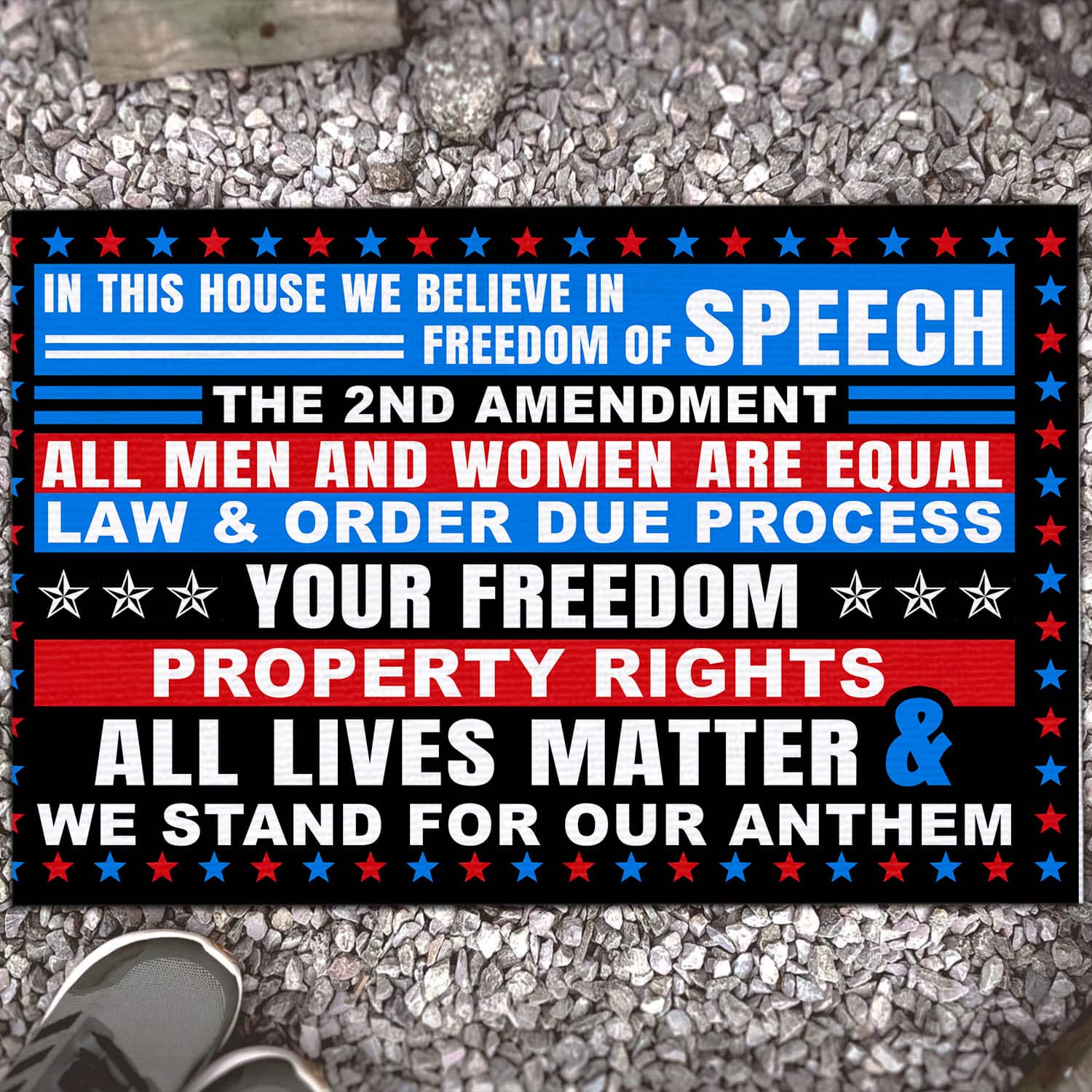 16 HG UU TIEN. We Believe Freedom_doormat Doormat mockup 13