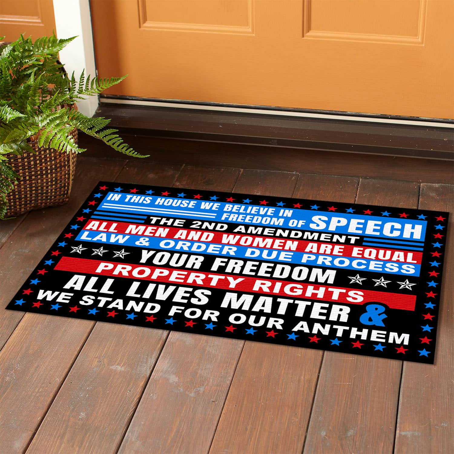 16 HG UU TIEN. We Believe Freedom_doormat Doormat mockup 1