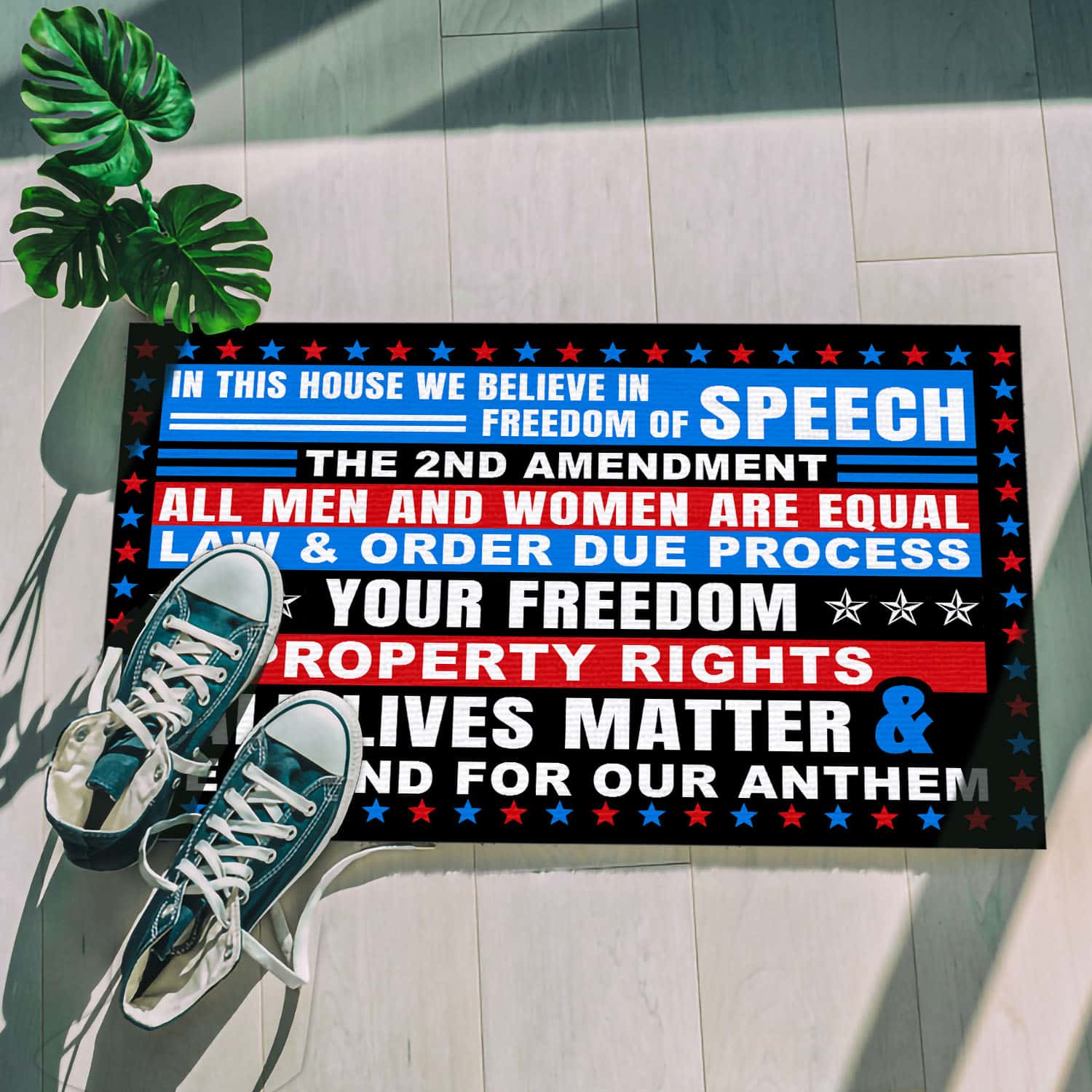 16 HG UU TIEN. We Believe Freedom_doormat Doormat mockup 5
