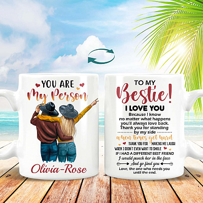 Alternative view of Personalized To My Bestie You Are My Person Coffee Mug - Best Friends Travel Bottle - BFF Gifts