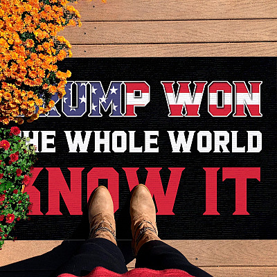 Alternative view of Trump Won The Whole World Knows it Doormat - Outdoor Indoor Doormat - Trump Supporter Doormat