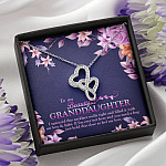 To My Beautiful Granddaughter I Squeezed This Necklace Really Tight and Fill With My Love Double Hearts Necklace To My Beautiful Granddaughter I Squeezed This Necklace Really Tight and Fill With My Love Double Hearts Necklace