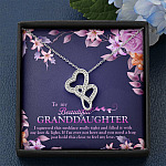 To My Beautiful Granddaughter I Squeezed This Necklace Really Tight and Fill With My Love Double Hearts Necklace To My Beautiful Granddaughter I Squeezed This Necklace Really Tight and Fill With My Love Double Hearts Necklace