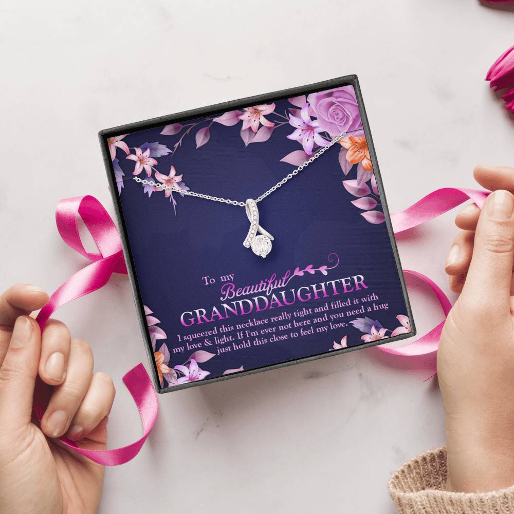To My Beautiful Granddaughter I Squeezed This Necklace Really Tight and Fill With My Love Alluring Beauty Necklace To My Beautiful Granddaughter I Squeezed This Necklace Really Tight and Fill With My Love Alluring Beauty Necklace