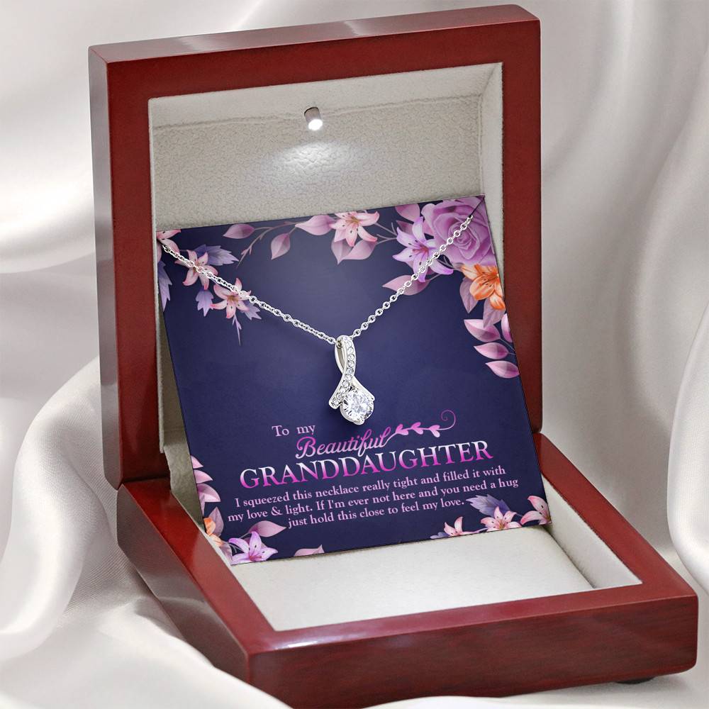 To My Beautiful Granddaughter I Squeezed This Necklace Really Tight and Fill With My Love Alluring Beauty Necklace To My Beautiful Granddaughter I Squeezed This Necklace Really Tight and Fill With My Love Alluring Beauty Necklace
