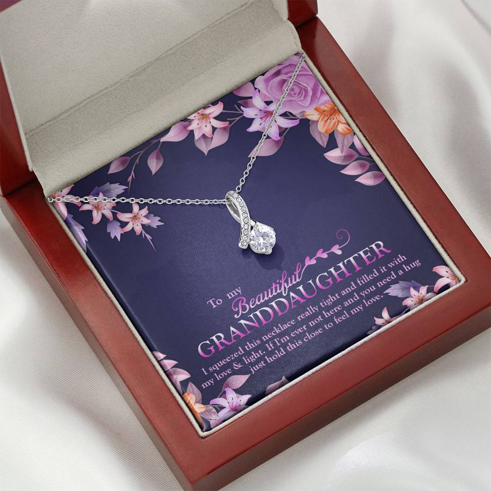 To My Beautiful Granddaughter I Squeezed This Necklace Really Tight and Fill With My Love Alluring Beauty Necklace To My Beautiful Granddaughter I Squeezed This Necklace Really Tight and Fill With My Love Alluring Beauty Necklace