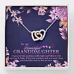 To My Beautiful Granddaughter I Squeezed This Necklace Really Tight Joined Interlocking Hearts Necklace - Interlocking Hearts Necklace To My Beautiful Granddaughter I Squeezed This Necklace Really Tight Joined Interlocking Hearts Necklace - Interlocking Hearts Necklace