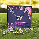 To My Beautiful Granddaughter I Squeezed This Necklace Really Tight Joined Interlocking Hearts Necklace To My Beautiful Granddaughter I Squeezed This Necklace Really Tight Joined Interlocking Hearts Necklace