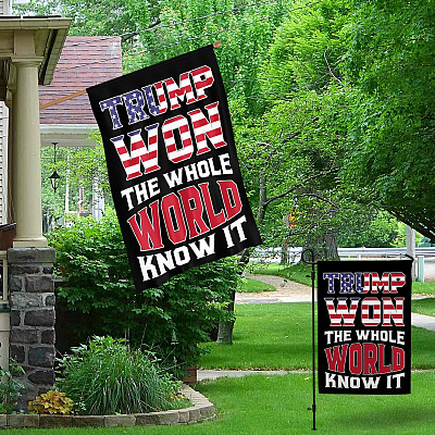 Alternative view of Trump Won the Whole World Knows It Decorative Garden Flag - House Flag - Trump Supporter Flag