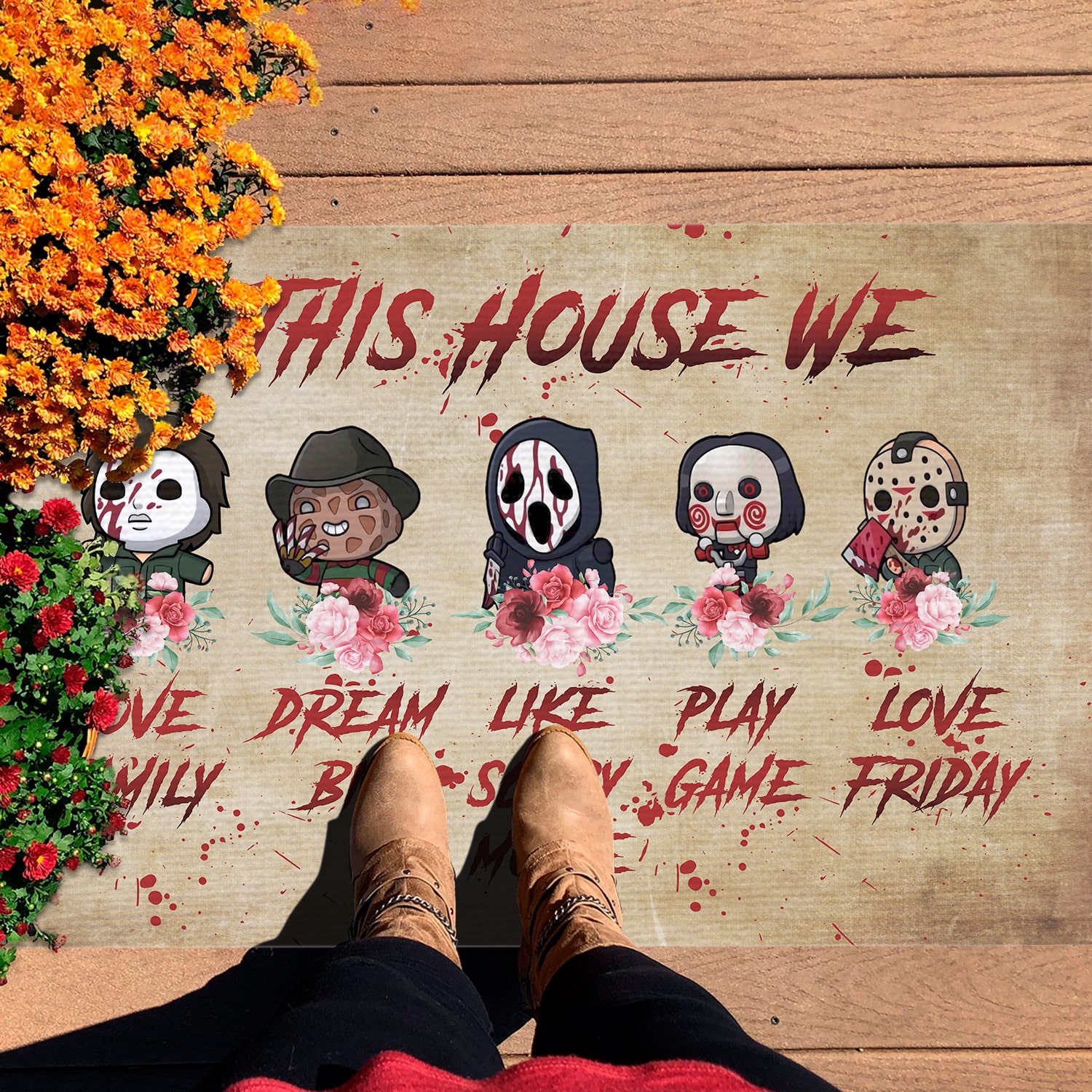 5LV. In This House Horror Mat Doormat mockup 7