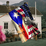 American Puerto Rican Flag - Puerto Rico Usa Flag Outdoor Indoor Decorative Garden Flag - House Flag - Wall Flag