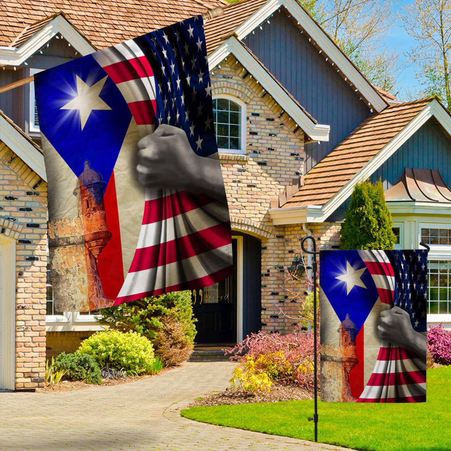 1O. American Puerto Rican-30x40-side1 Garden & House Mockup 3