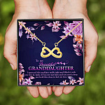 6UT. Grandma Feel My Love (4) Infinity Heart Necklace (Gold)