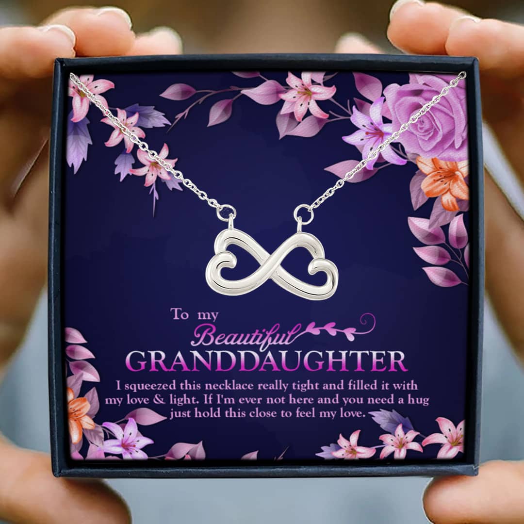 6UT. Grandma Feel My Love (4) Infinity Heart Necklace (Silver) 3