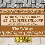 As For Me And My House We Will Serve The Lord Personalized Family Name House Doormat - Outdoor Indoor Doormat