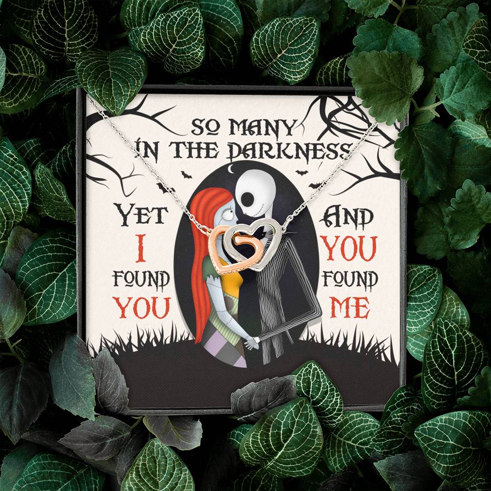 So Many In The Darkness Yet I Found You And You Found Me Joined Interlocking Hearts Necklace So Many In The Darkness Yet I Found You And You Found Me Joined Interlocking Hearts Necklace